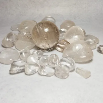 Minerales cuarzos rodados blanco