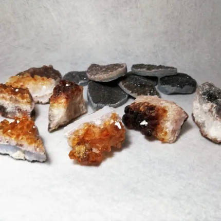 Minerales drusas cuarzo citrino