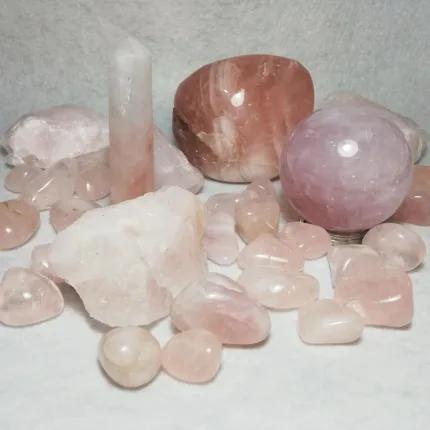 Minerales cuarzos rodados rosa